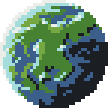 Earth — pixel art planet, Space Encounter 91