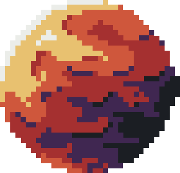 Mars — pixel art planet, Space Encounter 91
