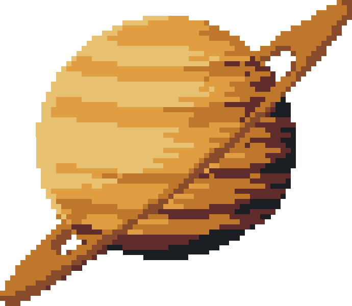 Saturn — pixel art planet, Space Encounter 91